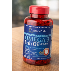 Puritans Pride Extra Strength Omega-3 Fish Oil 1500 Mg 450 Mg Active Omega-3 Softgels, 60 Count